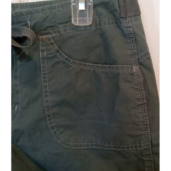 Gloria Vanderbilt Camp Shorts Womens Size 8 Olive Drab Camp Draw String Cuffed - Picture 4 of 10